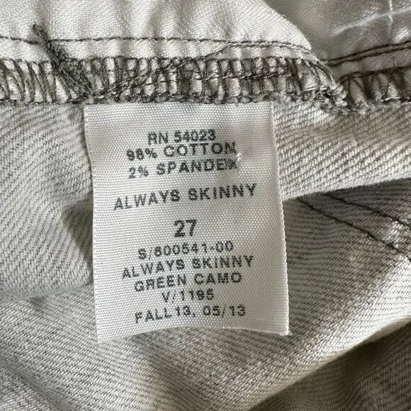 Gap 1969 Womens Camouflage Low Rise Always Skinny Zipper Pocket Jeans 27 Grunge - Picture 11 of 12